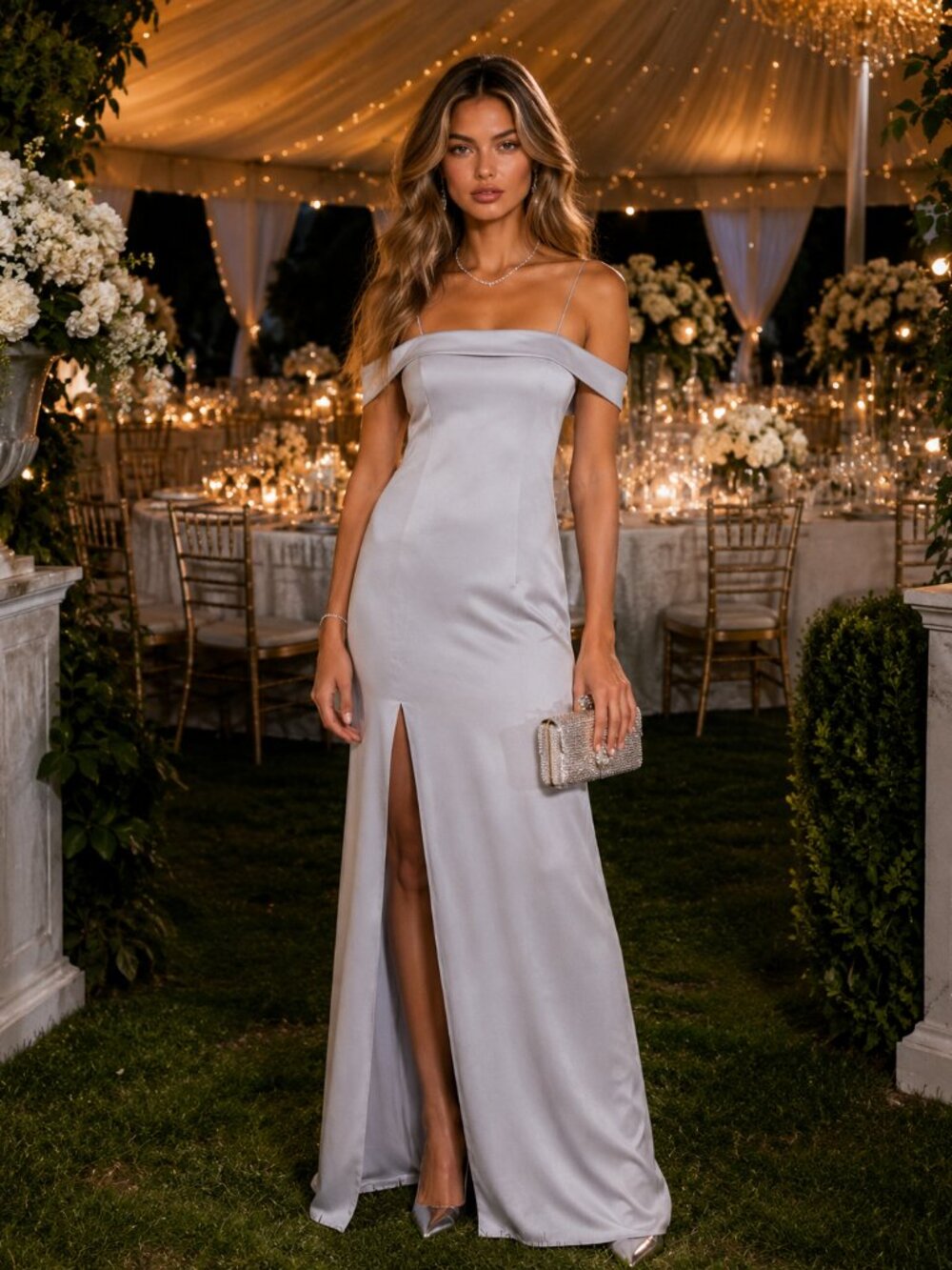 HALSTON HERITAGE Champagne Draped Column Gown 12 Formal Prom Bridal Dress